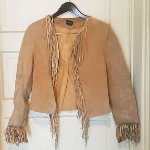 MIXIT genuine leather fringed jacket